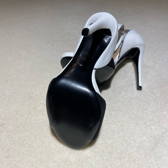 emporio armani Women's White Black Heels Pump Leather Suede - Picture 3 of 7